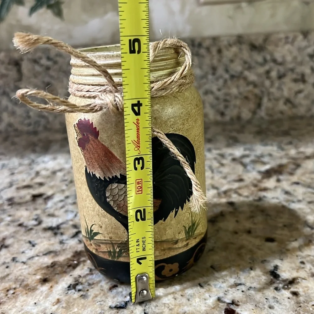 Rooster jar. Used for pens and pencils.